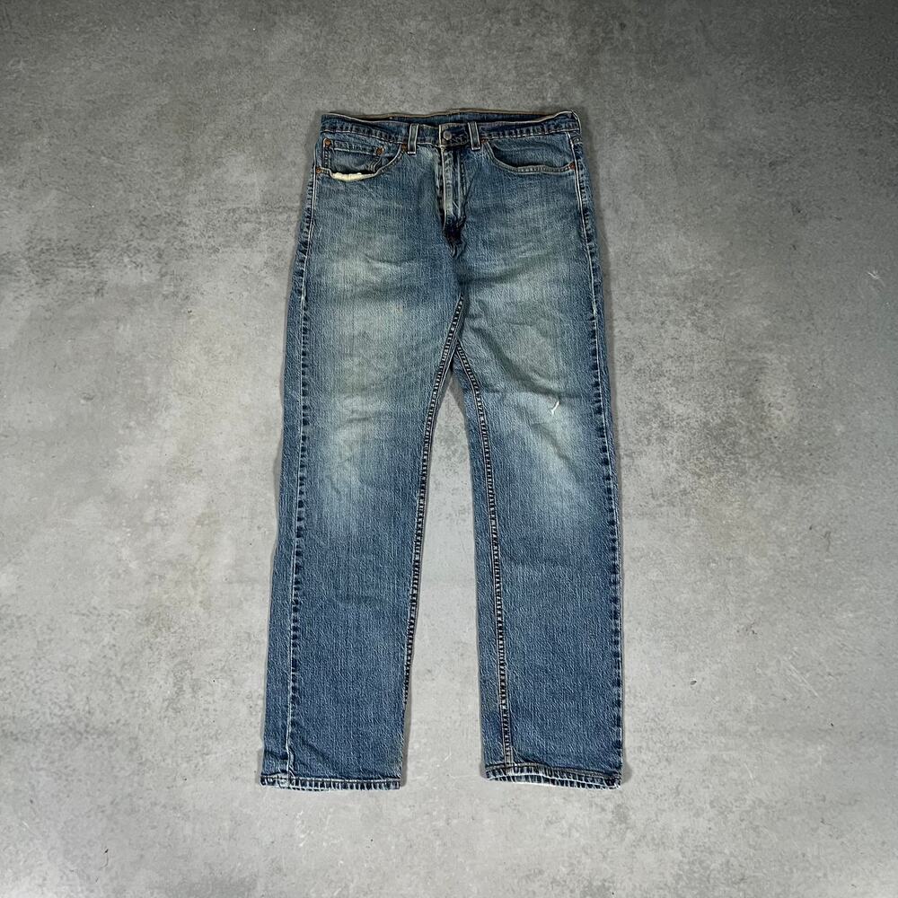 Levis 505 Regular Fit Straight Jeans Light Wash Classic Fit Size 34x32